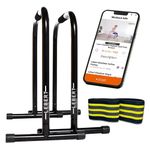 Lebert Fitness Equalizer with Resistance Band - Calisthenics Equipment ✓ Dip Station ✓ Push Up Stand Bar ✓ Pull Up Dip Bar ✓ Bodyweight Equipment ✓ For Intensive Use