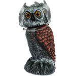 NIHUIFDPY Fake Owl Decoy Scarer Birds Away, Simulation Owl Bird Deterrent with 360° Swivel Head, Realistic Owl Statue, Lifelike Plastic Fake Owl Scarecrow to Frighten Birds for Garden Indoor Outdoor