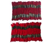 Homeistic Applience Ultimate Cross Stich Embroidery Thread Set: Premium Stranded Cotton Threads for Hand Embroidery & Craft with Embroidery Floss Thread. (Red + Maroon Color, Pack of 50)