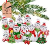 Personalized Snowman Family of 10 Ornament 2024 – Fast & Free 24h Customization – Large Family Christmas Ornament for Tree – Custom Gift Wrapped Snowman Ornament Keepsake for Ten Persons