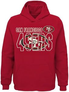 Outerstuff NFL Kids Youth 8-20 Official Team Color Game Day Touchdown Performance Primary Logo Long Sleeve Pullover Hoodie (San Francisco 49ers Red, 10-12)