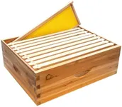 10 Frame Langstoth Medium Super Beehive Box, Honey Super Bee Box Dipped In 100% Beeswax, Wax Coated Bee Hive with Frames and Foundations Sheets for Beekeeping Supplement