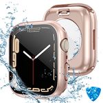 Tensea (2 in 1) for Waterproof Apple Watch Screen Protector Case SE 2nd Generation SE Series 6 5 4 40mm Accessories, iWatch PC Face Cover Built-in Tempered Glass Film, Front & Back Bumper Women Men