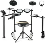 EASTROCK Electric Drum Set with Quiet Mesh Drum Pads, Electronic Drum Set for Beginner 4 Leg with Cymbals, Pedal, Upgraded Drum Module, 450 Sounds, Bluetooth, USB MIDI, Headphone, Drum Stool, Sticks