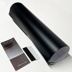 Matt Car Vinyl Wrap [Self Adhesive Air Release Film] with Squeegee Tool - Outdoor Rated for Car Automotive Use (Black, 30 x 152cm)