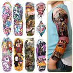 52 Sheets Kids Full Arm Temporary Tattoo, Fake Arm Tattoos Dinosaur Monster Car Planet Spider Shark Tattoo for Boy, Princess Castle Unicorn Dolphins Butterfly Long lasting Tiny Tattoos for Girl