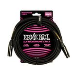 Ernieball 6392 20ft Braided Male Female XLR Microphone Cable Black