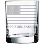 Alankathy Mugs God Bless America US Flag Wine Glass (10 oz Whiskey Rock Glass)