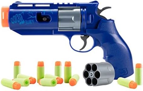 Rekt Jury Revolver CO2-Powered Foam Dart Blaster Pistol Gun, Blue