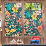 ERATO™ Privacy Window Frosted Film Decorative Window Tint Glass Frosted Self Adhesive Frosted Film (24x120 Inch, 05 Flower Frosted)