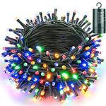 Joomer Battery Christmas Lights, 66ft 200LED Fairy Lights Battery Operated Timer 8 Modes Waterproof for Outdoor Home Garden Party Holiday Christmas Trees Decoration (Multicolor)