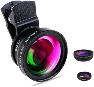 phone camera lens kit, macro lens for iphone and Android, 2 in 1 clip-on lens set for iphone camera lens, phone camera accessories for Samsung and Google, Super Wide Angle & Macro Phone Camera Lens