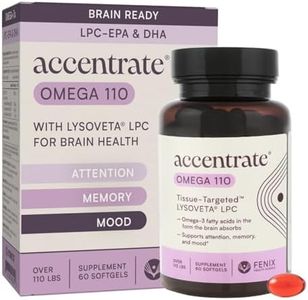 Accentrate Omega 110 w/LYSOVETA LPC | EPA & DHA Supplements for Brain Health | Focus, Memory, & Mood | 6X Better Absorption Than Fish Oil | Omega-3 Fatty Acid Supplements | 60 Softgels (Month)