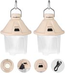 EverBrite 450LM Camping Lantern, USB C Rechargeable Camping Lantern with Magnetic Top&Hanging Hook, 5 Lighting Modes, for Christmas Decorations, Camping, Barbecue, Hiking and Reading, Pack of 2