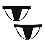 Summer Code Men's Athletic Supporter Performance Jockstrap Elastic Waistband Underwear (Large, 2-Pack Black)