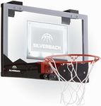 Silverback 23" LED Light-Up Over the Door Mini Basketball Hoop Includes Mini Basketball and Air Pump, Black