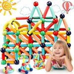 Galaxy Hi-Tech Magnetic Sticks Building Blocks for Kids Toys for Girls Magnetic Toys for Boys Age 3+ Year Old Educational Stem Learning Magnet Stick with Balls Game Set (36 Pcs)