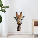 Funny Giraffe Wall Decal Peel and Stick Removable Cute Giraffe Face Wall Clings Funny Sticker Gift for Friends Kids Room Wall Funny Window Decor Fridge Closet Stickers