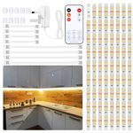 SHINELINE Under Cabinet Kitchen Lights, 4M Led Strip Lights with Remote for Kitchen Cabinet,Counter,Shelf,Desk,Bookcase 2700K Warm White 2400lm 8PCS Under Cupboard Kitchen Lights