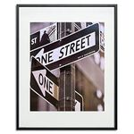 TheDisplayGuys - Contemporary Aluminum Picture Frame - Tempered Glass - 20x24 matted to 16x20 - Black - Wall Hanging