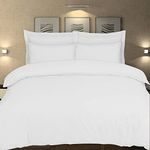 DTEX HOMES 100% Egyptian Cotton Duvet Quilt Cover Sets With Pillow Cases 200 Thread Counts, Super King - White