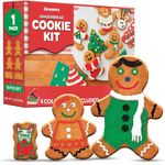 Gingerbread House Kit Addition; Gingerbread . Holiday Fun Baking For Kids - Includes: 8 Pre-Baked Cookies, 2 Multi-Colored Candies, Green Fondant, 3 Colors Icing, Decorating Bags & Tip, Bundled With (4) SEWANTA Candy Cup Holders