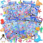 SUPER TOY 3D Puffy Aquatic Stickers for Kids Toddlers 5 Strap of 220+ Aquatic Animal Stickers, 3D Stickers Sea, Fish, Ocean Scrap Book Decoration for Boys & Girls