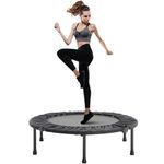 The Fellie Trampoline Mini Trampoline 38''Folding Fitness Rebounder Trampoline Exercise Trampoline for Adults Kids Indoor Outdoor Jumping Training