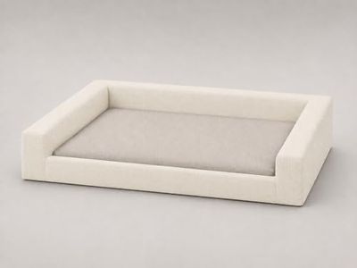 Mini Cloud Bed - Removable and Washable Covers - Upholstered Minimalist Modern Luxury - Toddler Baby Pet Dog Cat Nursery (Cream, Large)