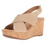 Clarks Women's Annadel Eirwyn Wedge Sandal, Sand, 6 M US