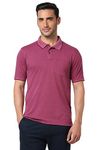 Peter England Men's Solid Regular Fit T-Shirt (PEKWORGP783075_Magenta