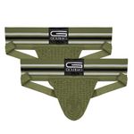 GOLBERG G Men’s Athletic Supporters (2 Pack) - Jock Strap Underwear - Extra Strength Elastic, Olive Drab Green, Medium