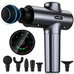 Massage Gun,WELTEAYO Muscle Gun Deep Tissue,Quiet Professional Handheld Massager,with Type-C Charging,Portable Fascial with 6 Heads for Pain Relief