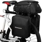 Bike Rack Bag with 2 Removable Bike Panniers,3-in-1 Bike Trunk Bag Waterproof Insulated Stylish Cycling Trunk Storage Solution,Black,One Size