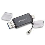 Verbatim 16GB Store ‘n’ Go Dual USB 3.0 Flash Drive for Apple Lightning Devices - Graphite