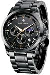 BY BENYAR Mens Watches Chronograph Stainless Steel Waterproof Date Analog Quartz Watch Business Casual Fashion Wrist Watches for Men