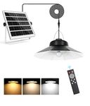 Solar Shed Light Outdoor Indoor 1200LM, Sheersexykiss Solar Pendant Lights with 5 Lighting Modes & Remote Control, 4400mAh Solar Powered Motion Sensor Light for Inside House,Garage,Chicken Coop,Barn