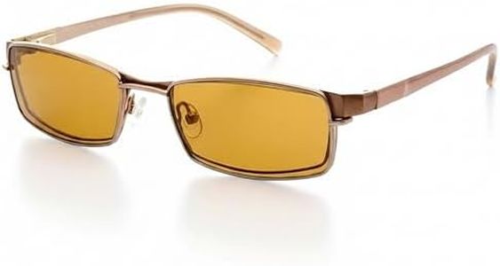 Hit Notion Magnetic Clip-On Polarized Sunglasses Lenses for Rectangle Frame Glasses - Clip Only-Pale Copper Rust - Fits 52-18-140