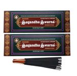 Adhvik Box Pack of 2 (43 Sticks Per Box) Aparanji's Sugandha Swarna Incense Sticks Aggarbattis for Aroma & Smoke, Extra Freshness, Home Temple Worship, Peace & Harmony, Purification, Positivity