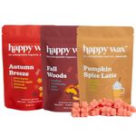 Happy Wax Fall & Winter Scented Natural Soy Wax Melts – Scented Wax Melts Infused with Essential Oils, Non Toxic Wax Bears for Wax Warmers and melters (Fall Mix)