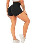 TZLDN Workout Biker Shorts for Women Scrunch Butt Lifting Booty Short High Waist Ruched Athletic Gym Clothes Yoga Shorts #1Ruched - Black, Large