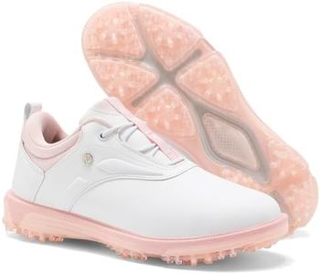 ULTIANT Women Golf Shoes Waterproof Spikeless Lightweight Breathable Pink
