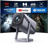 【Netflix Officially & Dolby Audio】Projector, 26000 Lumen Smart FHD 1080P Portable Projector 4K Support, WiFi6 Bluetooth 50% Zoom 360° Rotatable Short Throw Projectors for Bedroom, Outdoor, Kid Gifts