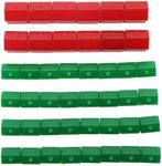 Chazcool Hotel Game Replacement Pieces, Game Plastic Hotels Houses Game Piece Supplement Accessories, 10 Red Piece and 30 Green Piece