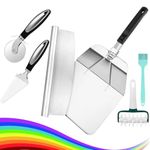 Pizza Making Kit (6 Pc Set) with 14 inch Pizza Cutter, Folding Pizza Peel, Cutter Rocker, Pizza Server, Cutter Wheel, Dough Docker, Oil Brush – DIY Homemade Pizza Oven Accessories & Tools