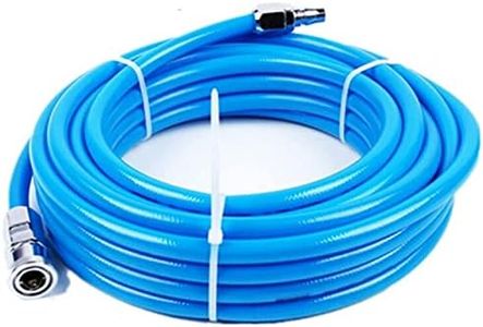 lehom 12M/39.4Ft Polyurethane Recoil Air Compressor Hose 1/2" OD with Bend Restrictor, 1/4" Industrial Universal Quick Coupler and Plug, Blue