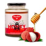 RAWBEE Honey 100% Pure Unprocessed Raw Organic Natural Honey 500 gm NABL Tested Wild Forest Honey Unpasteurized Unfiltered Zero Additives | Zero Added Sugar | For Stronger Immunity (Lychee, 500gm)