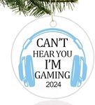 Hiagkmet Can't Hear You I'm Gaming 2024 Gaming Gifts for Men Boyfriend Gamer Lovers, 2024 Birthday Gaming Ceramic Hanging Ornament