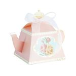 SINGOMON 30PCS Pink Floral Tea Party Favor Boxes Teapot Boxes Tea Pot Boxes Candy Boxes Tea Time Gift Boxes with Ribbon for Tea Party Decorations, Tea Party Gift Boxes, Baby Shower, Bridal Shower