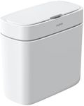 JOYBOS Bathroom Trash Can,3 Gallon Waterproof Automatic Small Bathroom Garbage Can with Lid, Slim Motion Sensor Plastic Narrow Trash Bin for Bedroom, Kitchen, Office,RV White